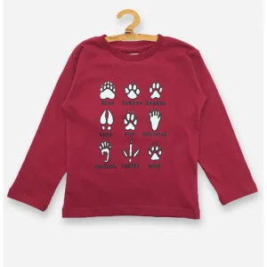 Remera de algodón mangas largas Huellas 🐾 Crayón