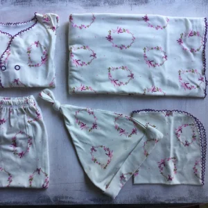 Set Ajuar Recién Nacido 5 piezas algodón gamuzado