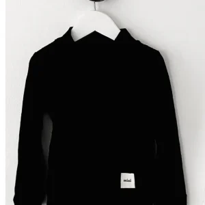 Media polera de lanilla Negra  Minkdoha