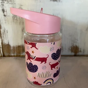 Vaso Botella con pico anti derrame 400 ml Modelo Perros Salchichas + 12 meses