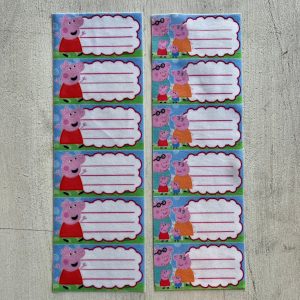 Etiquetas identificatorias termoadhesivas x 12 Peppa Pig