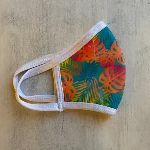 Tapaboca Anatómico Reversible Hojas+ Coral liso