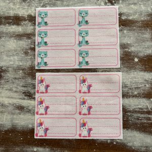 Etiquetas identificatorias termoadhesivas x 12 Animalitos