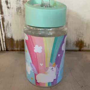 Vaso Botella con pico anti derrame 400 ml Modelo Unicornio  + 12 meses