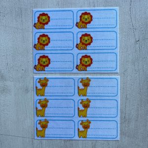 Etiquetas identificatorias termoadhesivas x 12 Animalitos