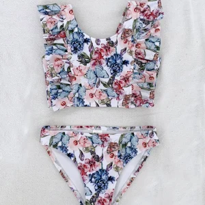 Malla Bikini  HERVE Modelo Mariposas Volados   - Protección UV +50