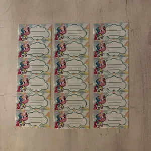 Etiquetas identificatorias termo adhesivas Unicornio x 18
