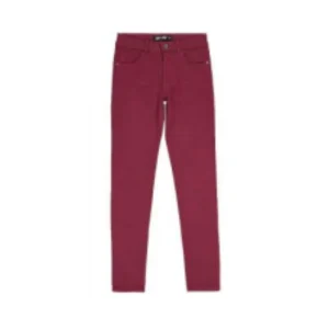 Pantalon chupìn de gabardina elastizada Bordo