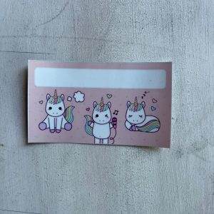 Etiqueta identificatoria  autoadhesiva Unicornios  - Apto Vajilla