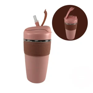 Vaso térmica Acero Inoxidable con sorbete Rosa 460 ml