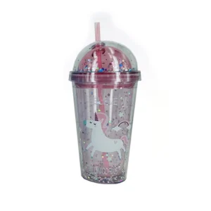CVaso Confeti Glitter con sorbete Unicornio  Pink 450 ml +2 años