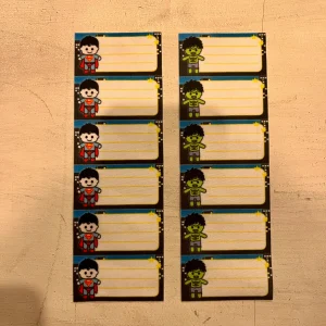 Etiquetas identificatorias termoadhesivas x 12 Súper Héroes