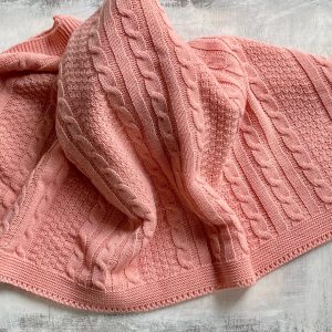 Manta Tejida de abrigo Rosa Viejo