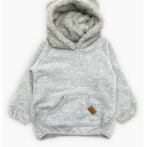 Buzo algodón frisado canguro con capucha piel orejas  Crayon