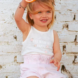 Remera sin mangas algodón Flowers Glitter Crayón