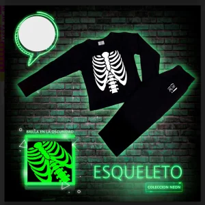 Pijama 2 piezas Modelo Neón Esqueleto