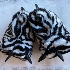 Pantuflas de Piel Garras Prints Cebra