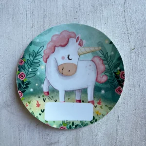 Etiqueta identificatoria  autoadhesiva Unicornio  - Apto Vajilla