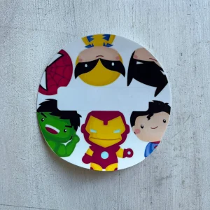 Etiqueta identificatoria  autoadhesiva Súper Héroes   - Apto Vajilla