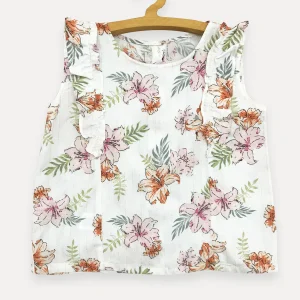 Camisola sin mangas con Volados Flowers  Crayón