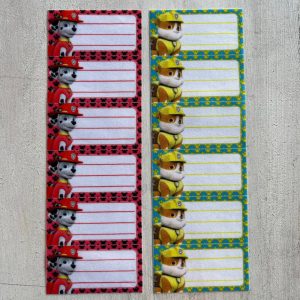 Etiquetas identificatorias termo adhesivas x 12 Patrulla Canina