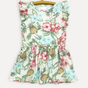 Vestido de algodón Flowers Crayon