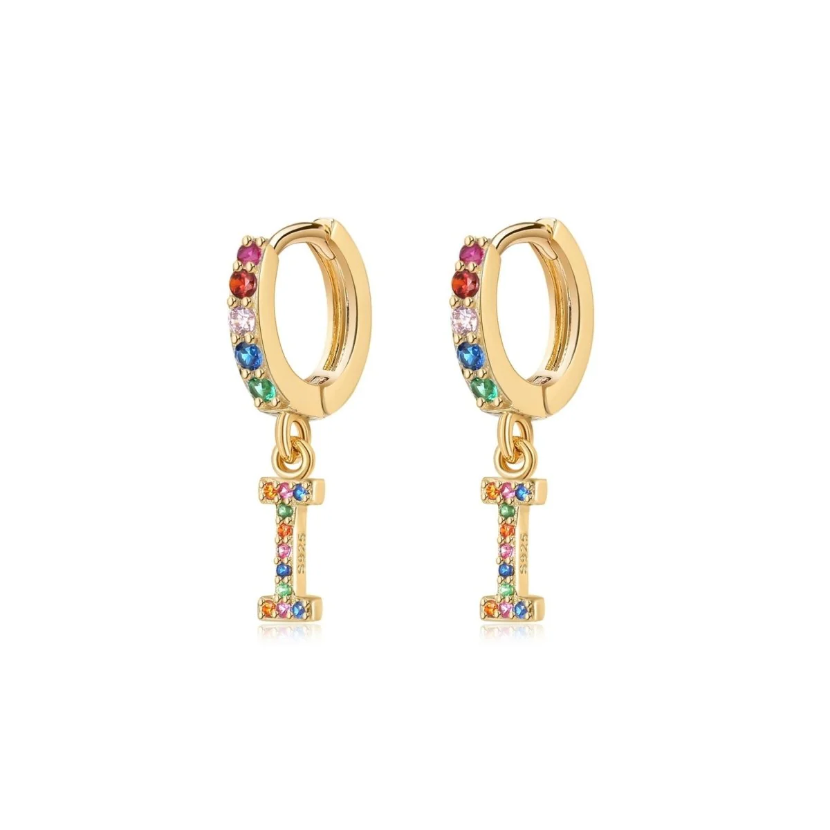 Pendientes Inicial Rainbow-Hoops - Imagen 9