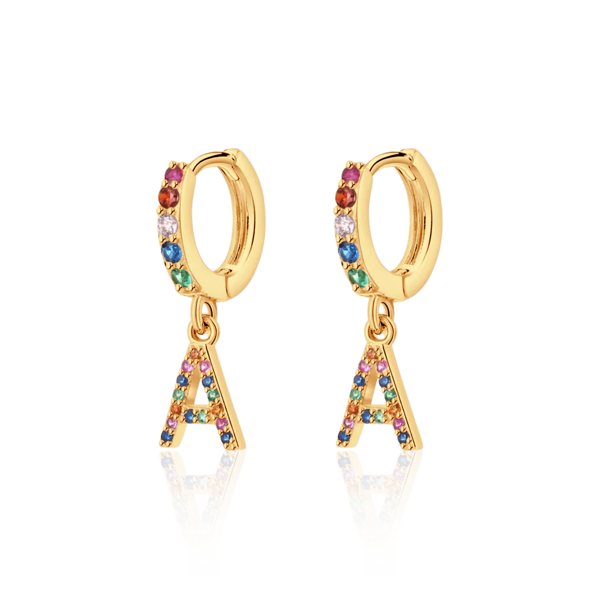 Pendientes Inicial Rainbow-Hoops