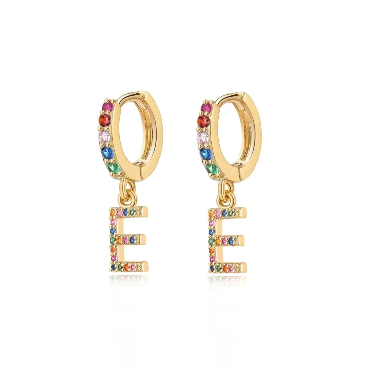 Pendientes Inicial Rainbow-Hoops - Imagen 5