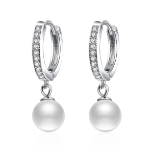 Pendientes Perla y Brillantes