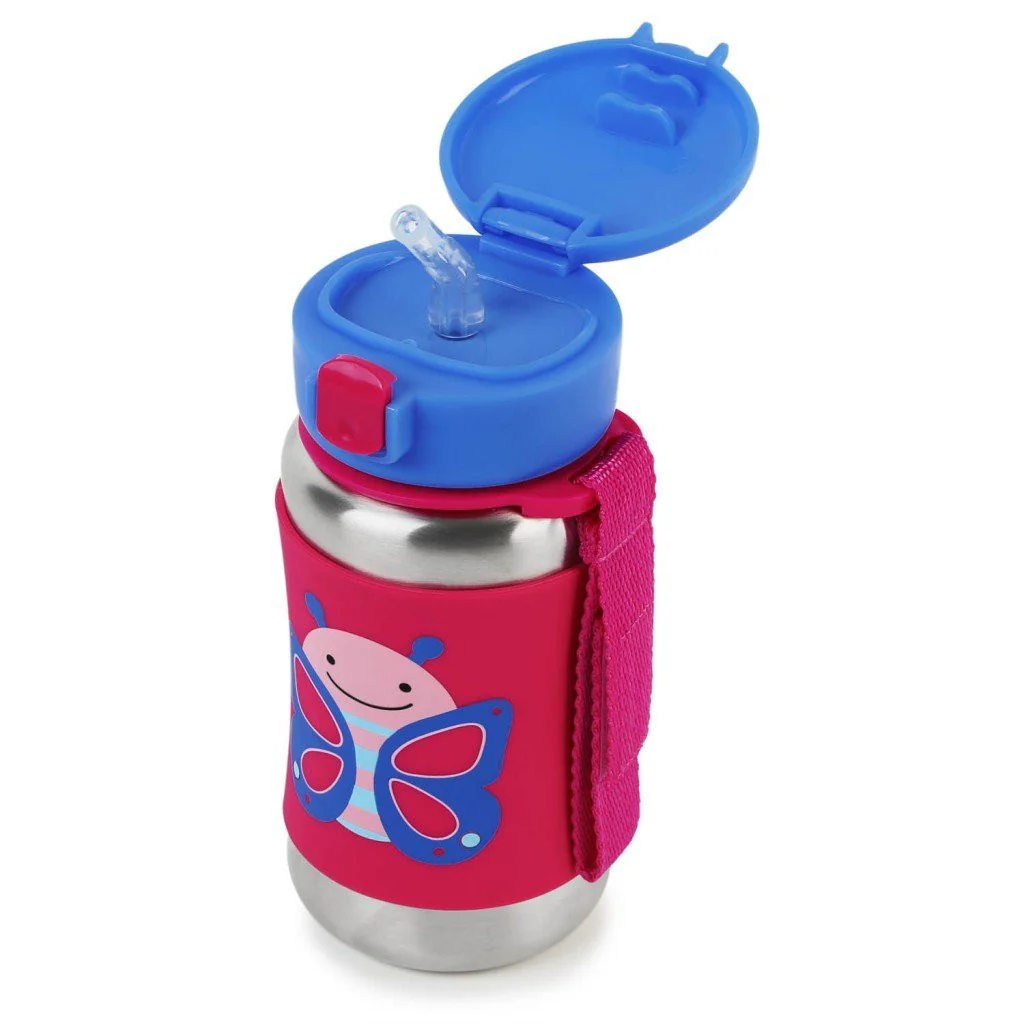 Termo SKIP HOP Zoo Stainless Steel Little Kid Straw Bottle - Imagen 3
