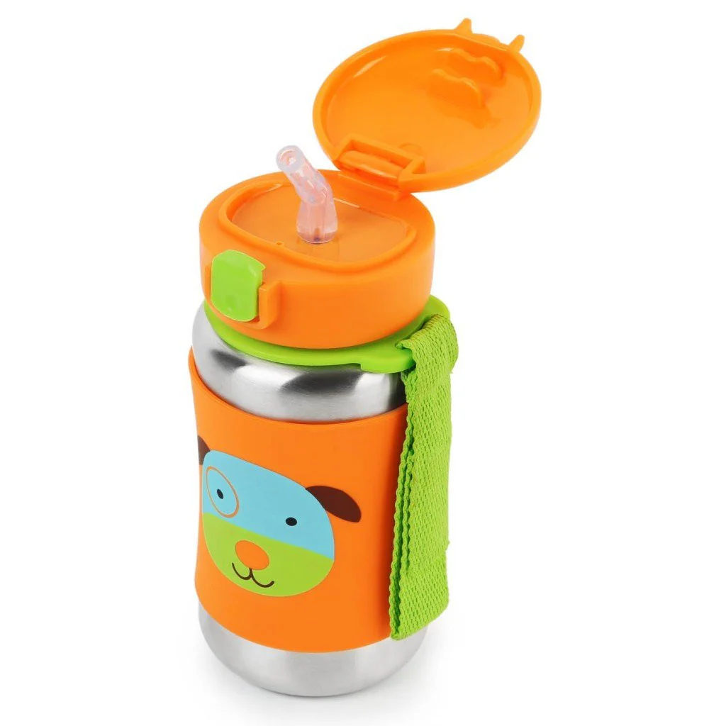Termo SKIP HOP Zoo Stainless Steel Little Kid Straw Bottle - Imagen 3
