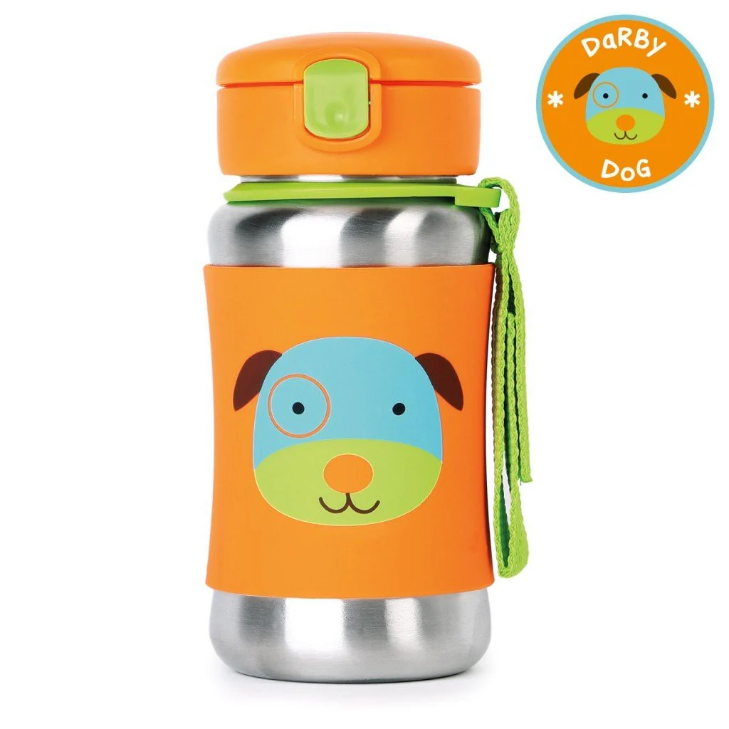 Termo SKIP HOP Zoo Stainless Steel Little Kid Straw Bottle